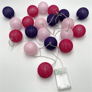 LED lyskæde med 20 kugler - Varmt hvidt lys - 3 M 20 lys